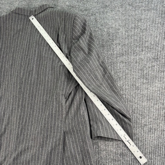 Vintage Tallia Suit 52L 44x28.5 Gray Wool Chalk Line Pleated Vitali Barberis VBC - Picture 7 of 16